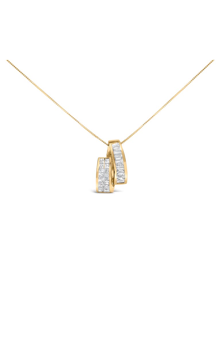 Haus of Brilliance 14K Yellow Gold 1 5/8 Cttw Diamond Duo Bar Pendant Necklace, Main, color, Yellow