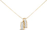 Haus of Brilliance 14K Yellow Gold 1 5/8 Cttw Diamond Duo Bar Pendant Necklace