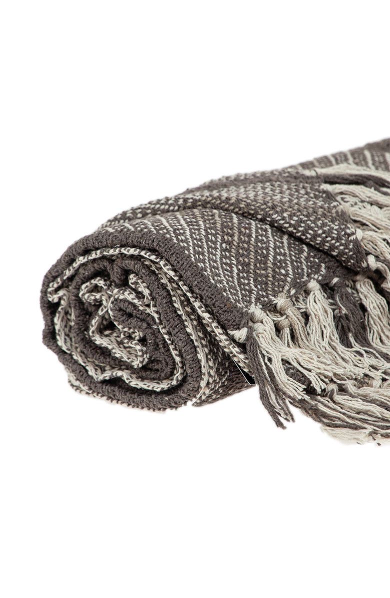 PARKLAND COLLECTION Jax Casual Brown 52" x 67" Woven Handloom Throw, Alternate, color, Brown