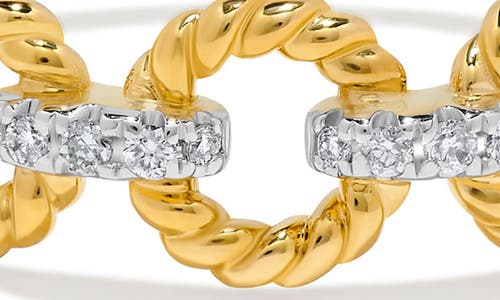 H.j. Namdar Braided Circle Diamond Link Ring In Gold