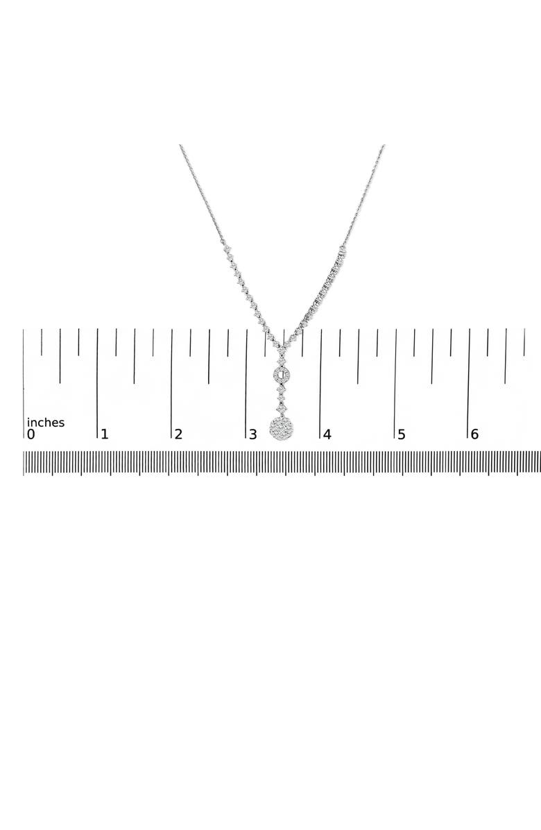 Haus of Brilliance 14K White Gold 6/7 Cttw Diamond Drop and V Necklace -Inches, Alternate, color, White