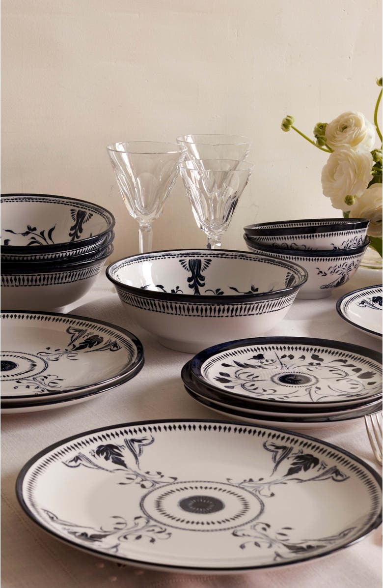 LEMIEUX ET CIE Bruges Porcelain 4-Piece Salad Plate Set, Alternate, color, Blue
