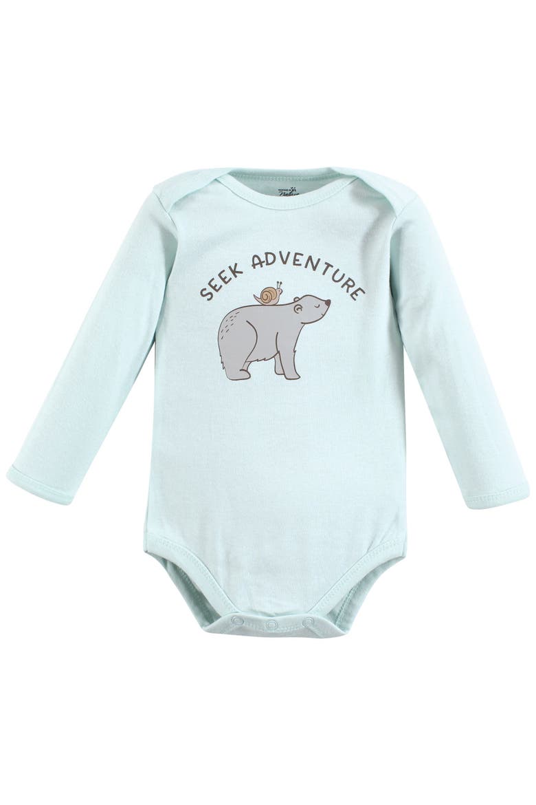 Organic Cotton Long-Sleeve Bodysuits, Alternate, color, Dreamy Woodland