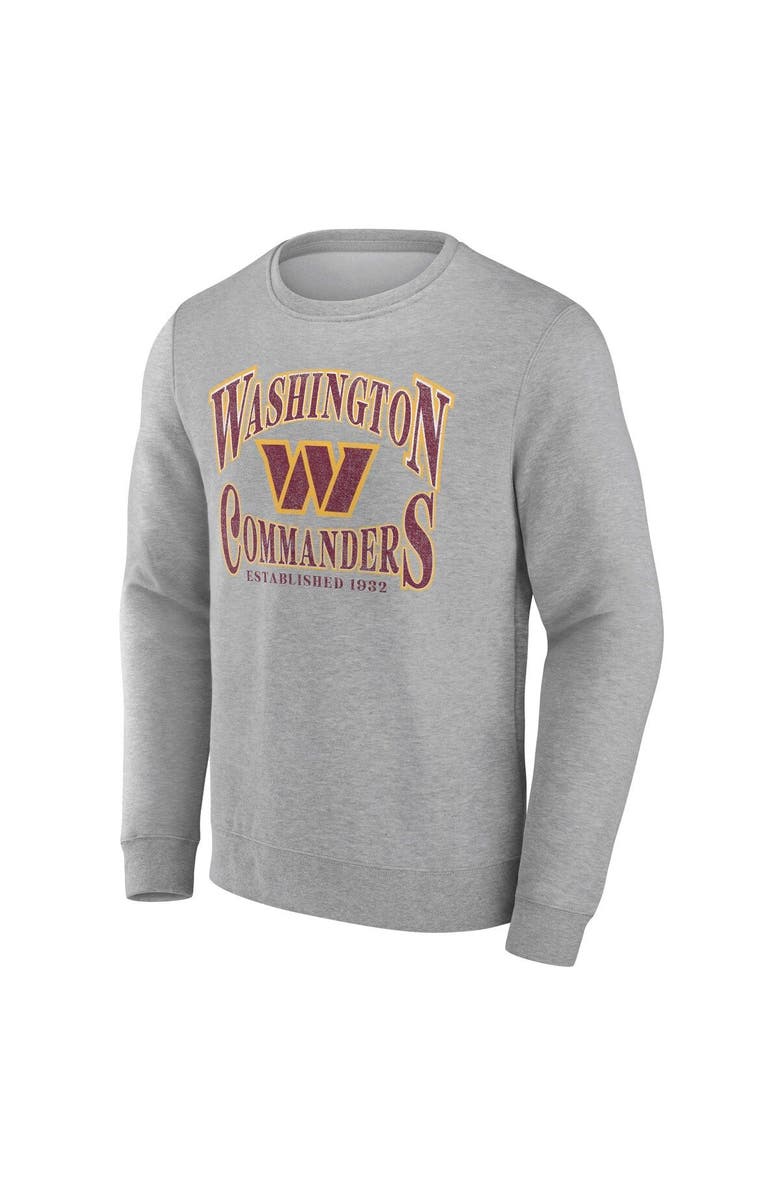 FANATICS Men's Fanatics Branded Heather Gray Washington Commanders Playability Pullover Sweatshirt, Alternate, color, Heather Gray