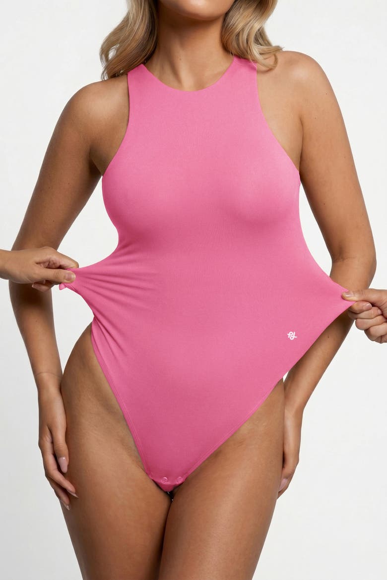 Cloudsense Shapewear Sleeveless Cutaway Round Neck Bodysuit, Alternate, color, Flush