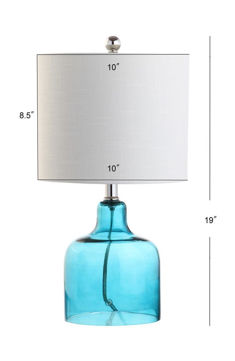 JONATHAN Y Gemma Glass Bell LED Table Lamp, Alternate, color, Moroccan Blue