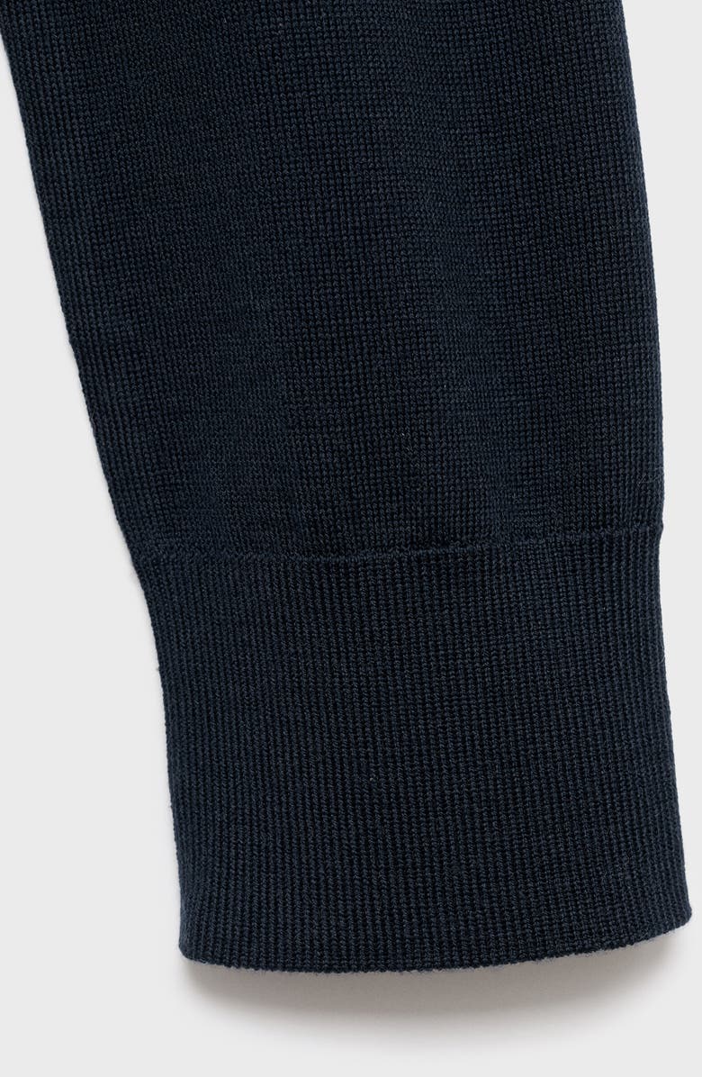 MANGO Selection V-Neck Wool Cardigan, Alternate, color, Navy