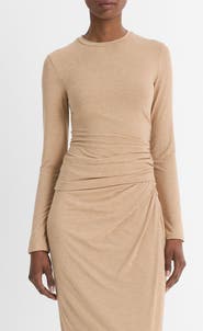 Vince Side Drape Crewneck Top