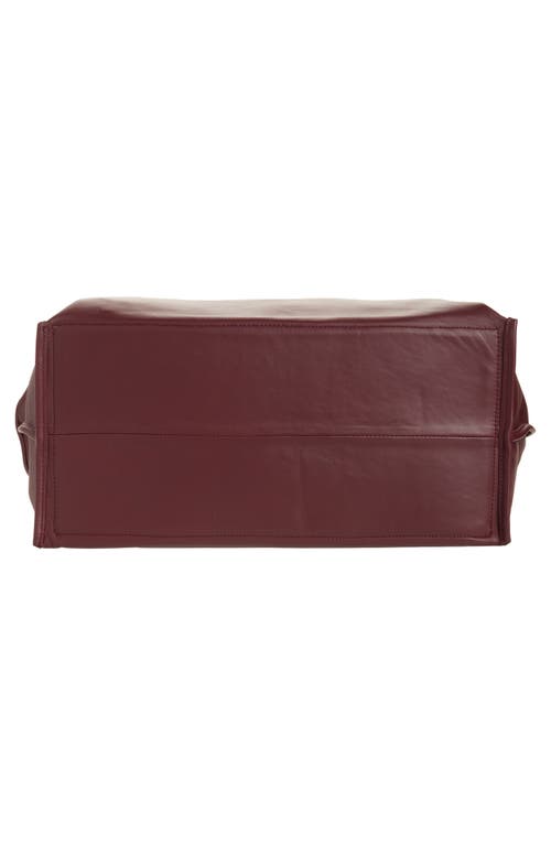 Kassl Lamskin Leather Tote In Burgundy