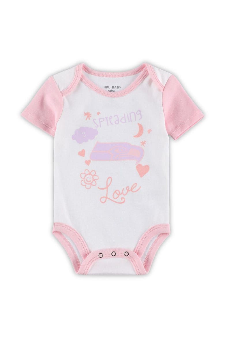 Girls Newborn & Infant White Seattle Seahawks Spreading Love Bodysuit and Tutu Leggings Set, Alternate, color, White