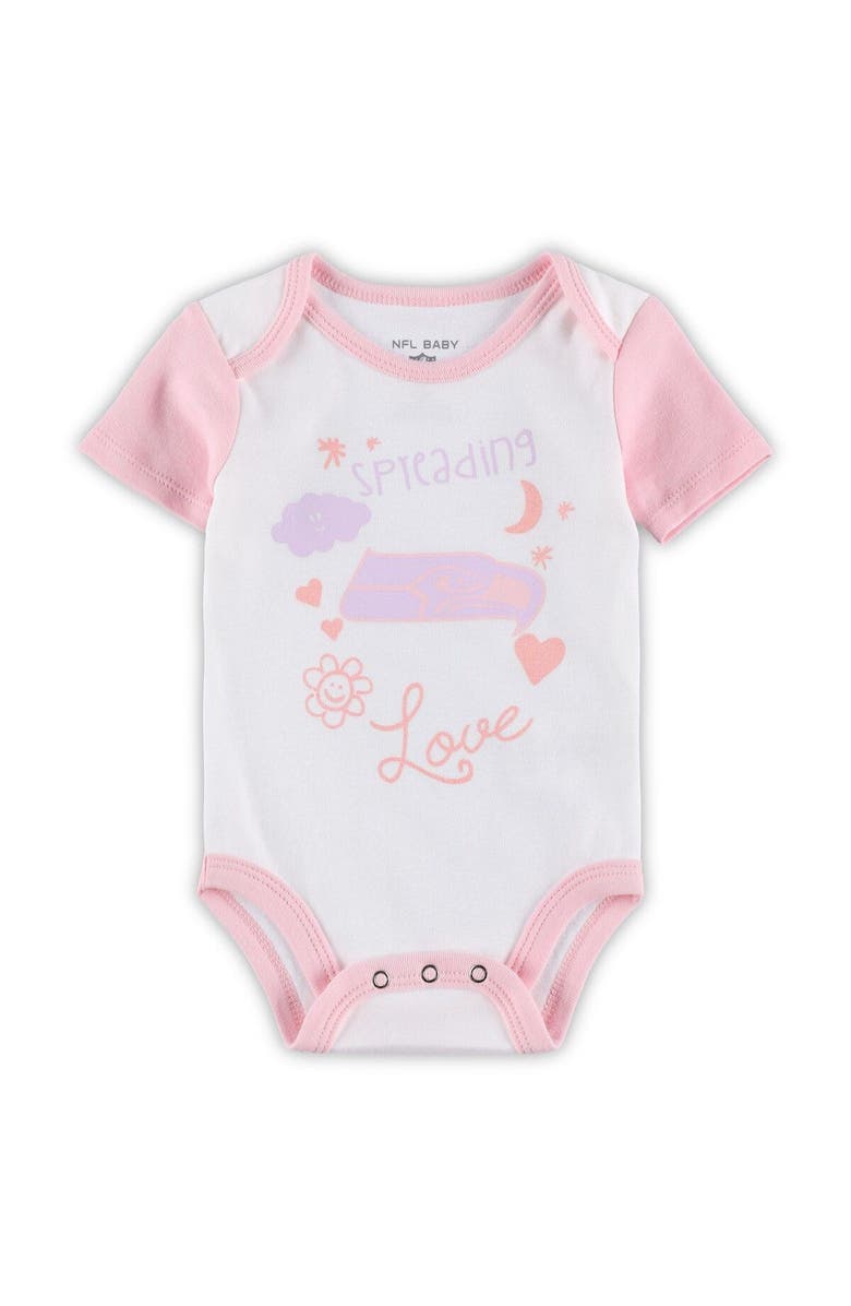 Outerstuff Girls Newborn & Infant White Seattle Seahawks Spreading Love Bodysuit and Tutu Leggings Set, Alternate, color, White