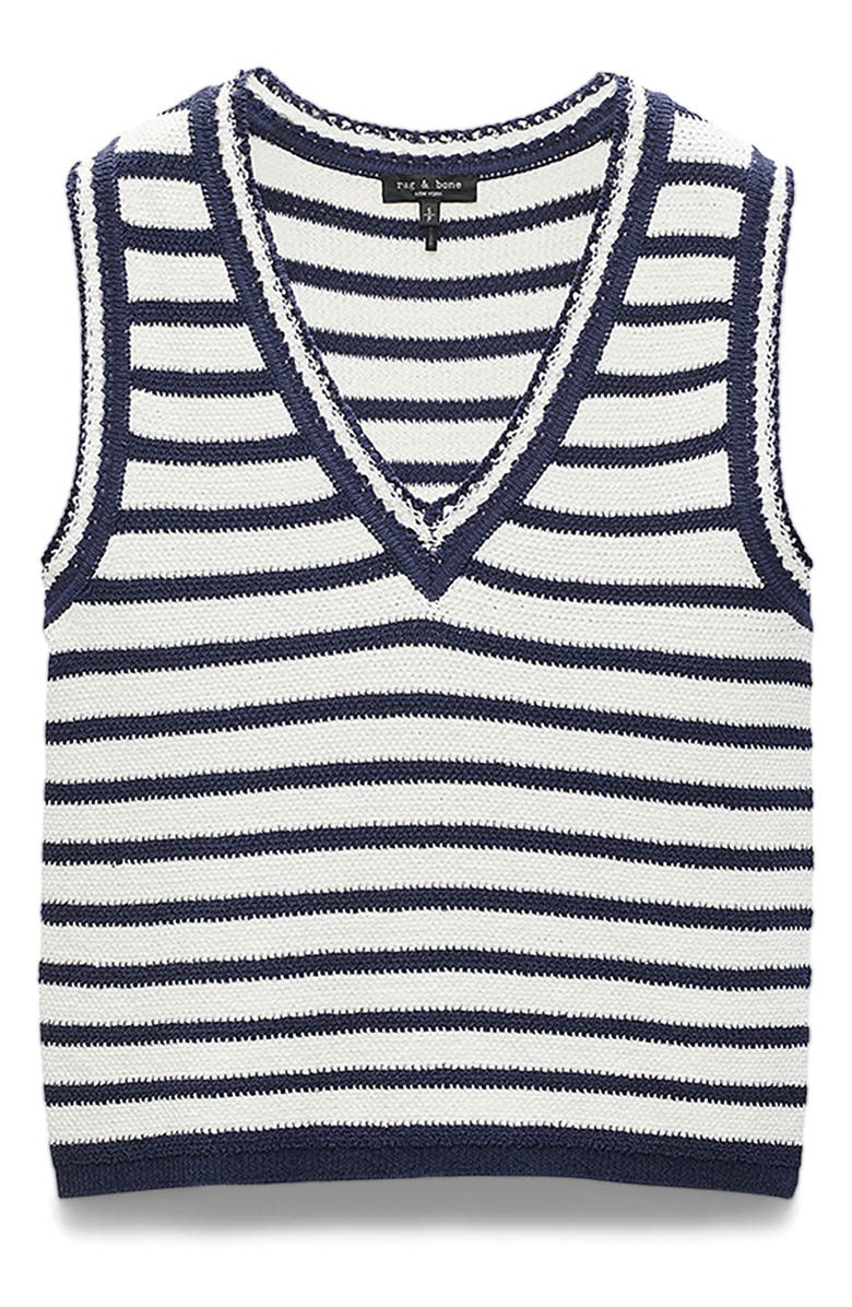 rag & bone Meghan Stripe Sweater Vest, Alternate, color, Ivory Multi
