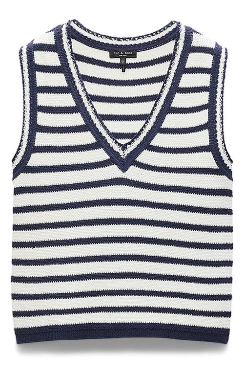 Shop Rag & Bone Meghan Stripe Sweater Vest In Ivory Multi