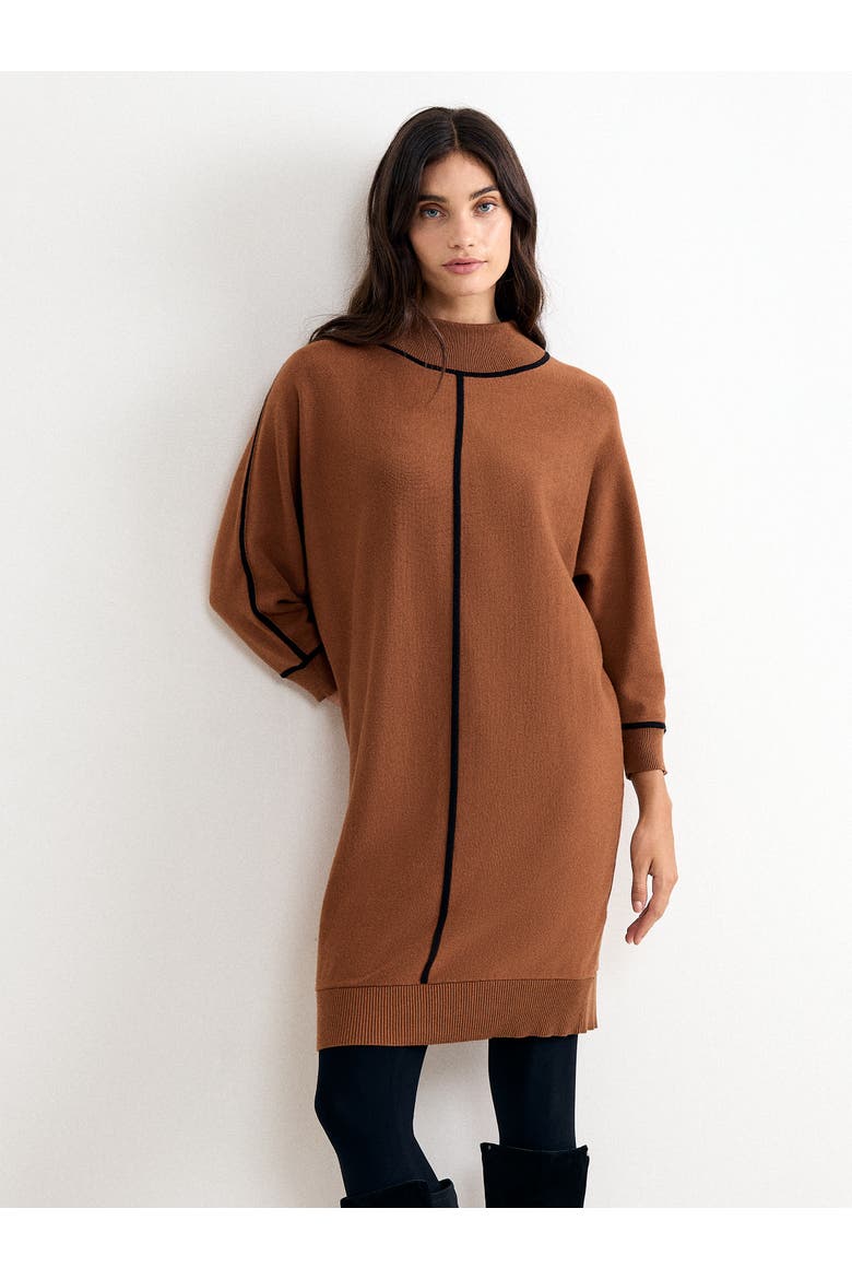 Hallie Jumper Dress, Main, color, Brown