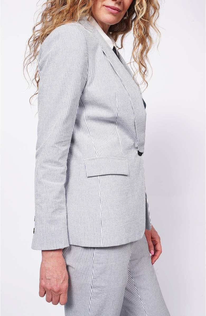 WILDFANG The Empower Seersucker Tux Blazer, Alternate, color, Navy/White
