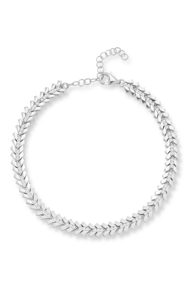 Chevron Bracelet, Main, color, SILVER