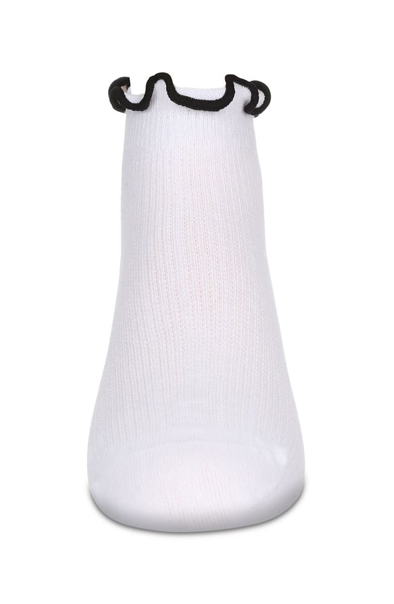 MeMoi Colored Ruffle Anklet Socks, Alternate, color, White-Black