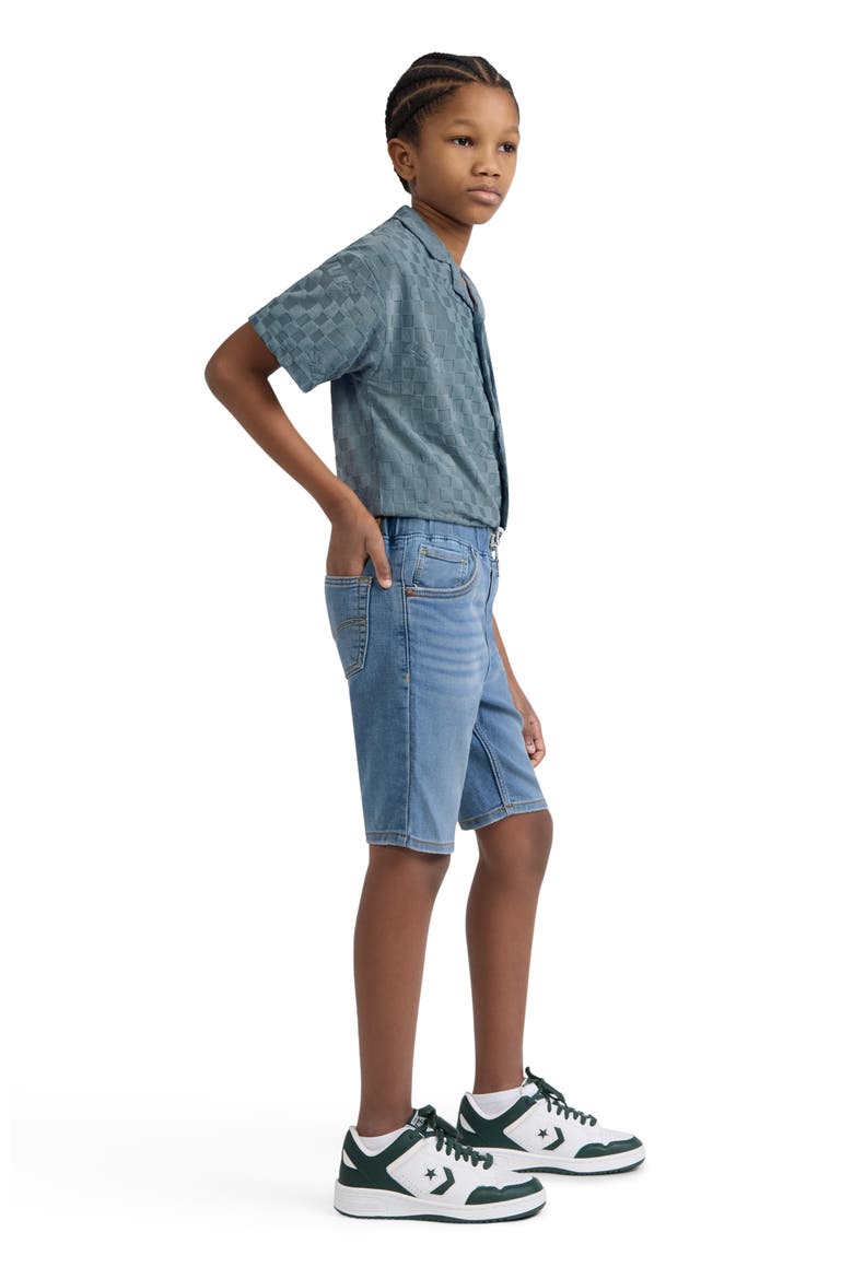 Kids' Check Jacquard Camp Shirt, Alternate, color, LEAD