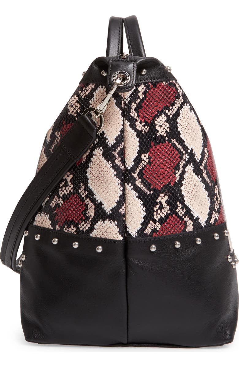 Longchamp Le Pliage Python Embossed Leather Satchel, Alternate, color,