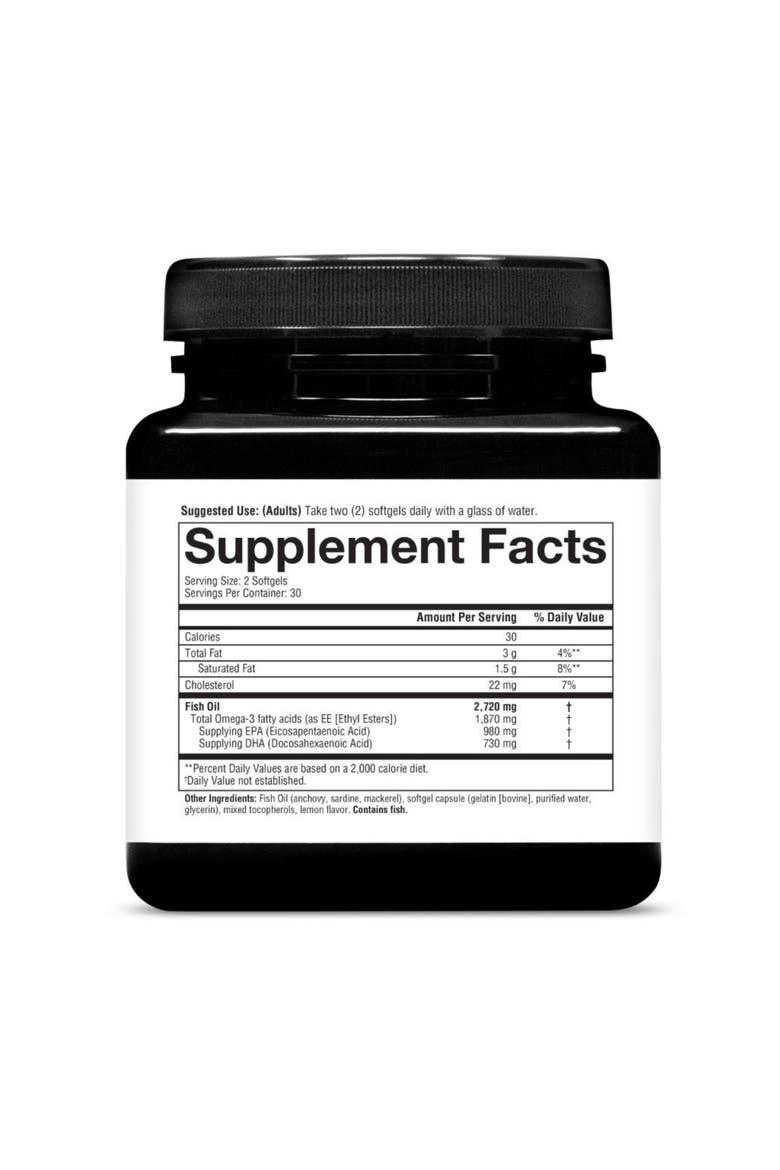 High Potency Omega-3 Fish Oil Soft Gels 60 Count, Alternate, color, None