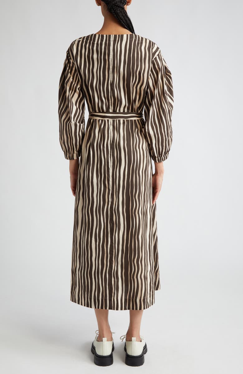 Max Mara Pomelia Wavy Stripe Cotton Voile Shirtdress, Alternate, color, 