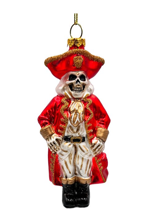 Spooky Pirate Captain Glass Ornament