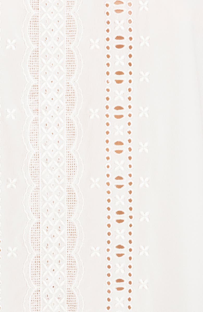 Sézane Amy Cutwork Silk Blouse, Alternate, color,