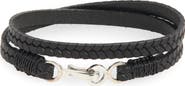 Caputo & Co. Men's Embossed Double Wrap Leather Bracelet