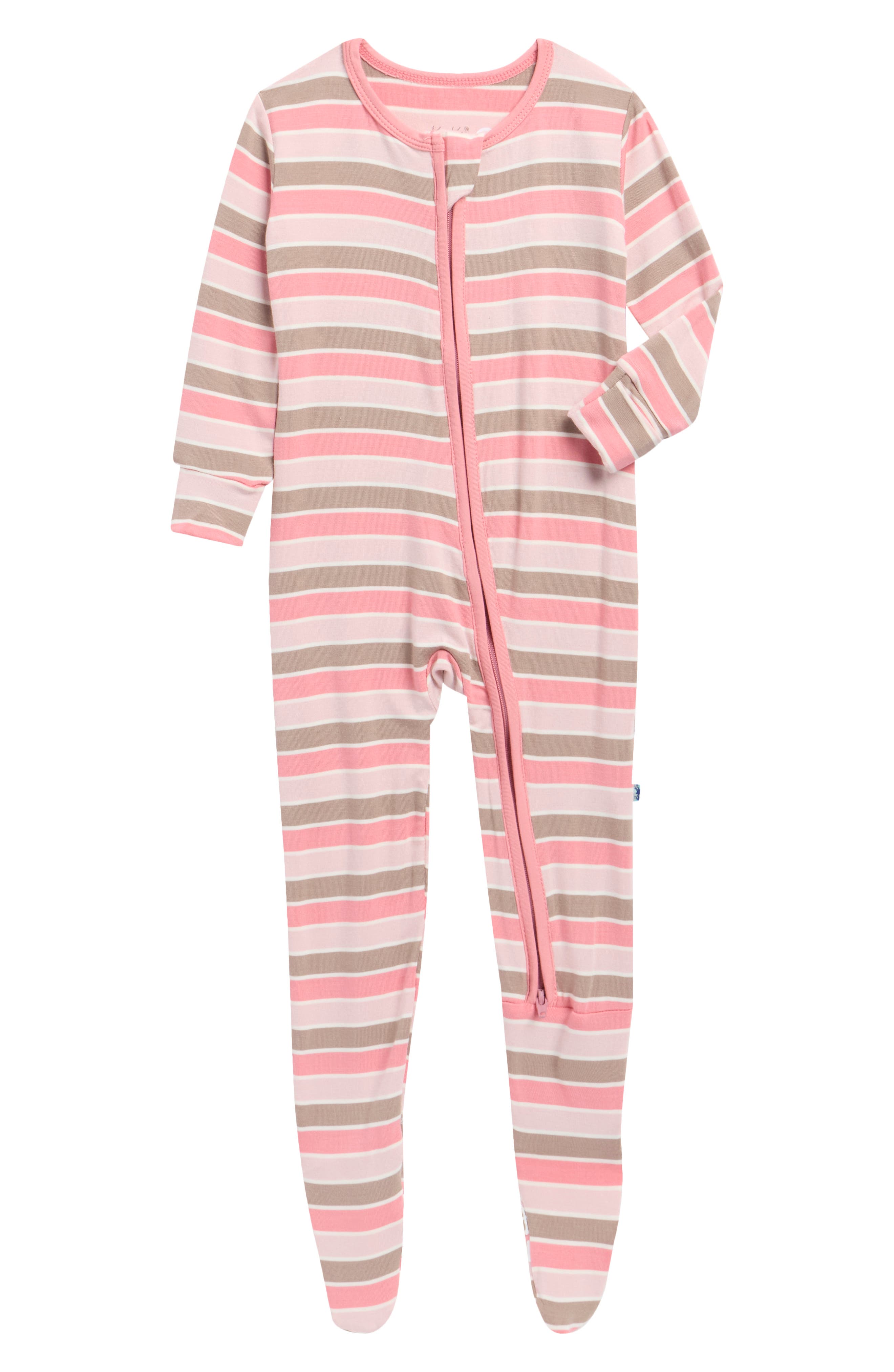 Striped Two-Way Zip Footie
