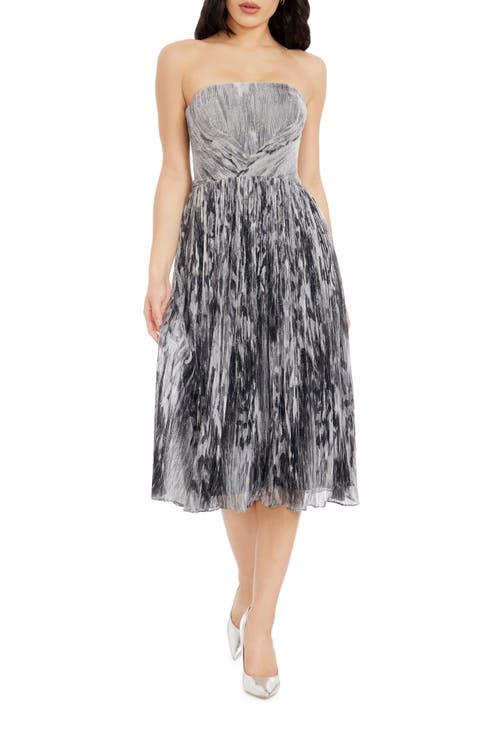 Nadine Metallic Strapless Fit & Flare Cocktail Dress
