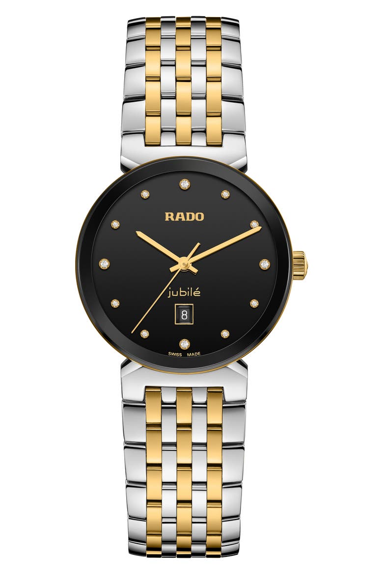 Florence Diamond Bracelet Watch, 30mm, Main, color, BLACK