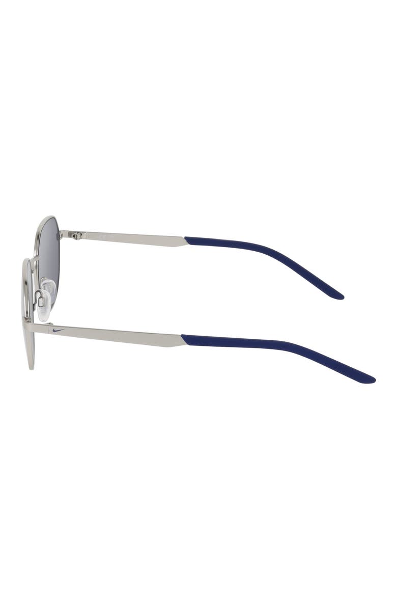 Traveler Trend 52mm Round Sunglasses, Alternate, color, SATIN SILVER / BLUE