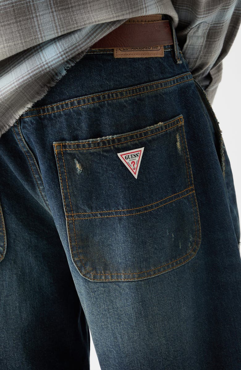 GUESS ORIGINALS Super Baggy Distressed Wide Leg Jeans, Alternate, color, Light