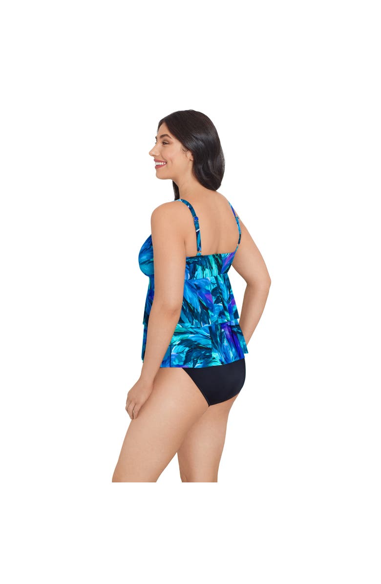 Trimshaper Rylee V-Neck Tankini Swimsuit Top, Alternate, color, Swaying Tropics