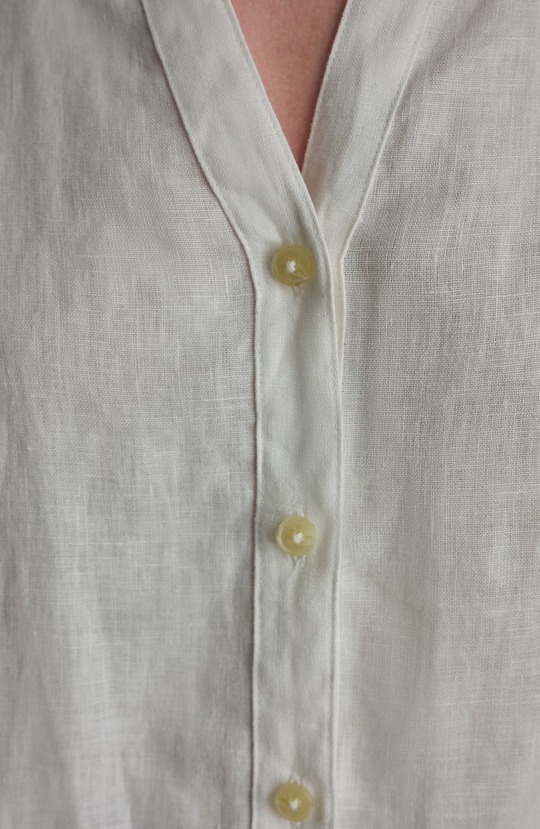 DKNY Linen Button-Up Shirt, Alternate, color, White