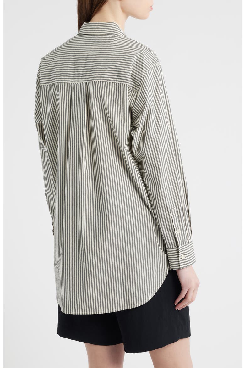 Elsa Stripe Button-Up Shirt, Alternate, color, NOIR STRIPE