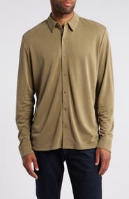 Johnston & Murphy Vintage Wash Bird's Eye Button-Up Shirt