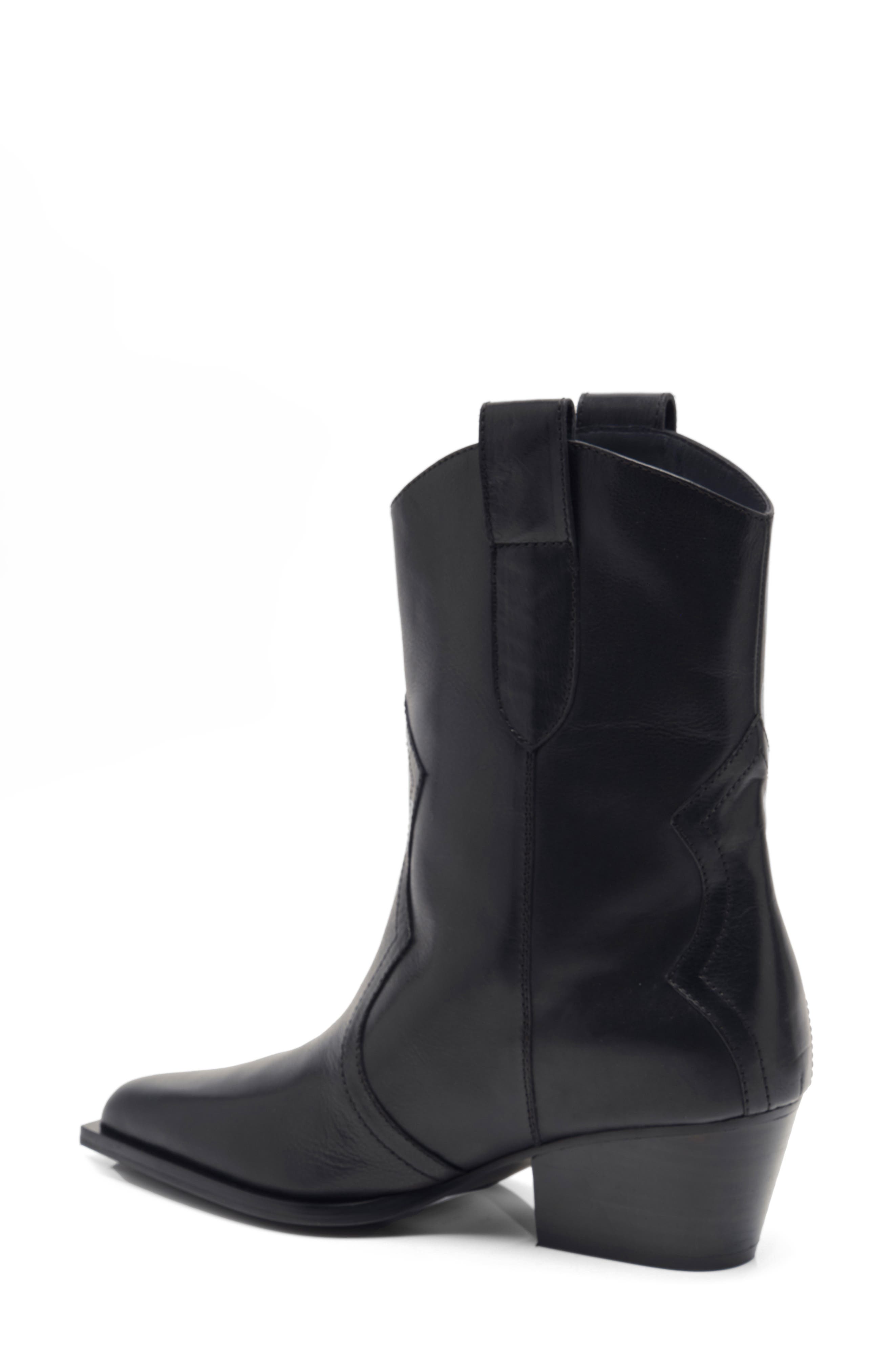 Free People Cat Nap Western Boot, Alternate, color, Black Leather