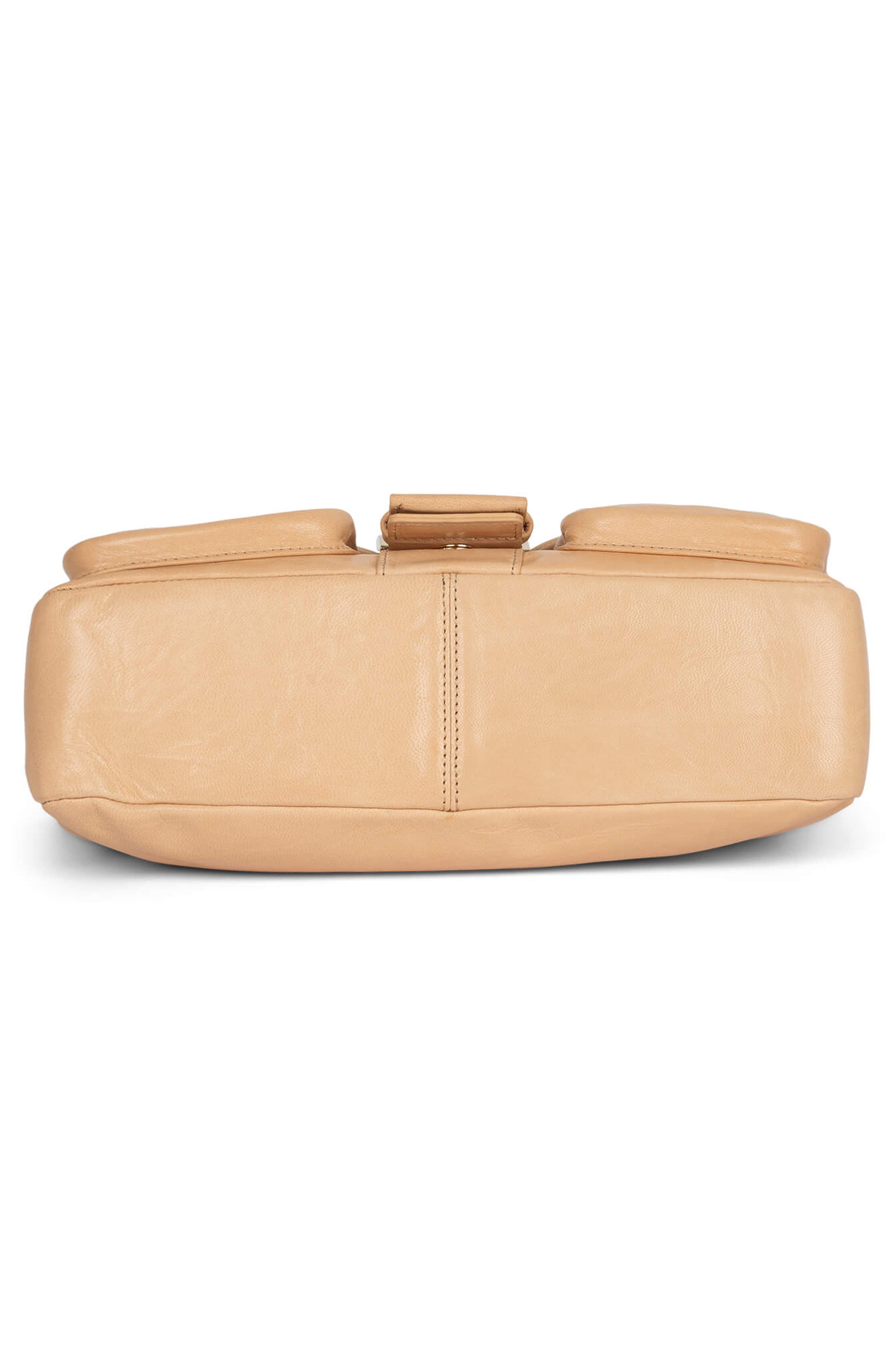 Jeffrey Campbell Night Out Leather Shoulder Bag, Alternate, color, Natural