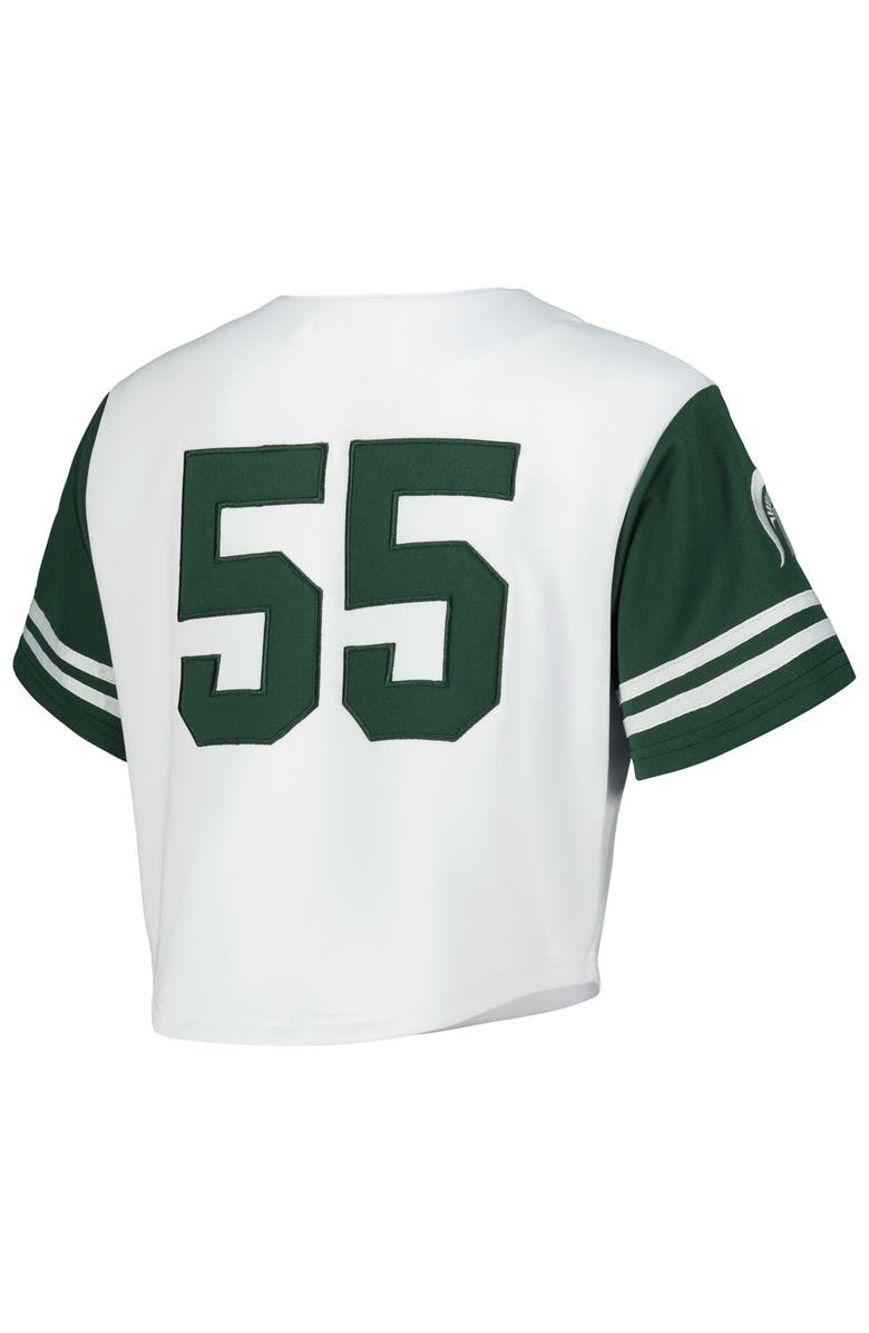 Established & Co. Women's Established & Co. White Michigan State Spartans Baseball Jersey Cropped T-Shirt, Alternate, color, White
