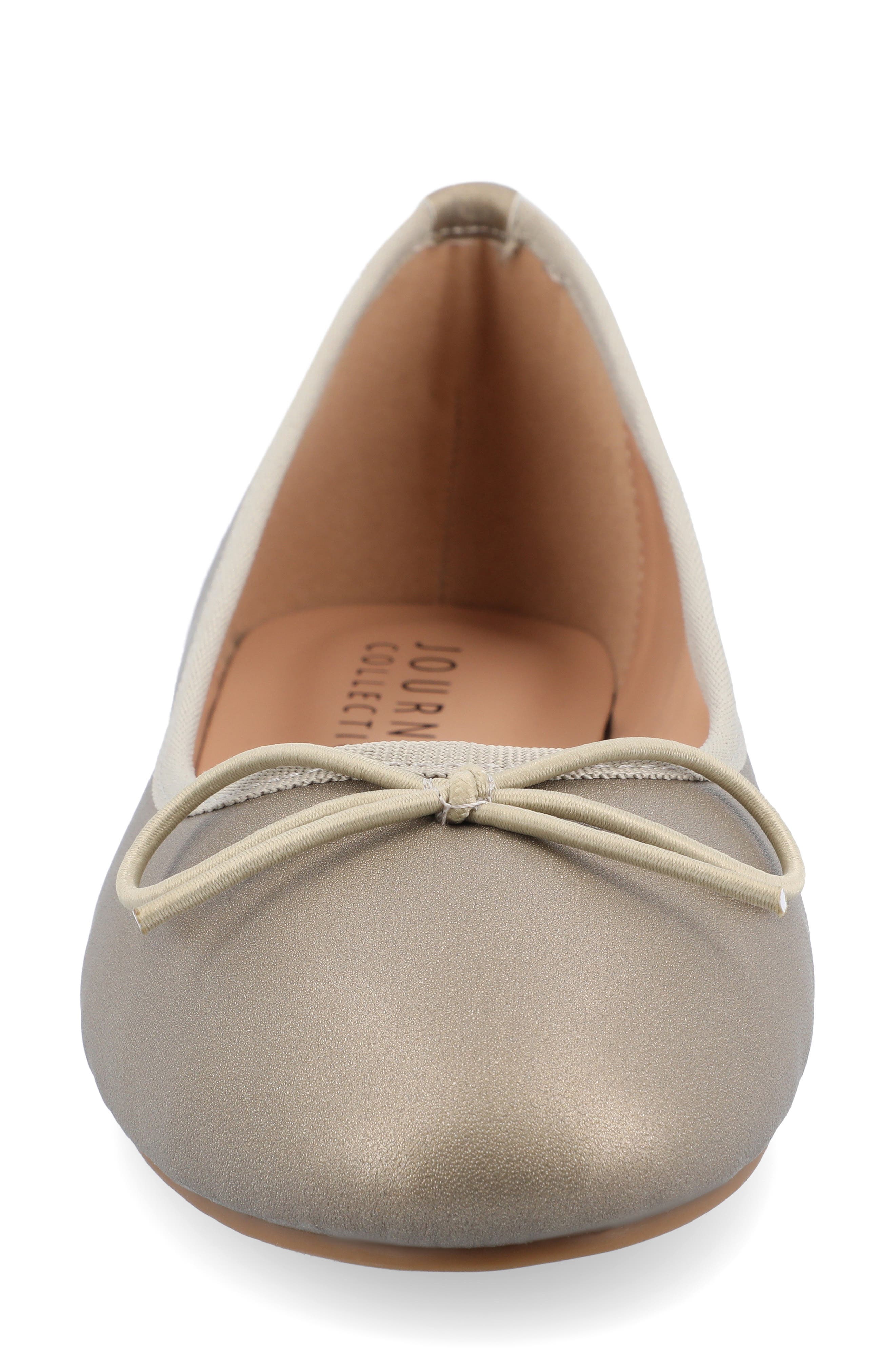 JOURNEE Vika Bow Flat, Alternate, color, PEWTER