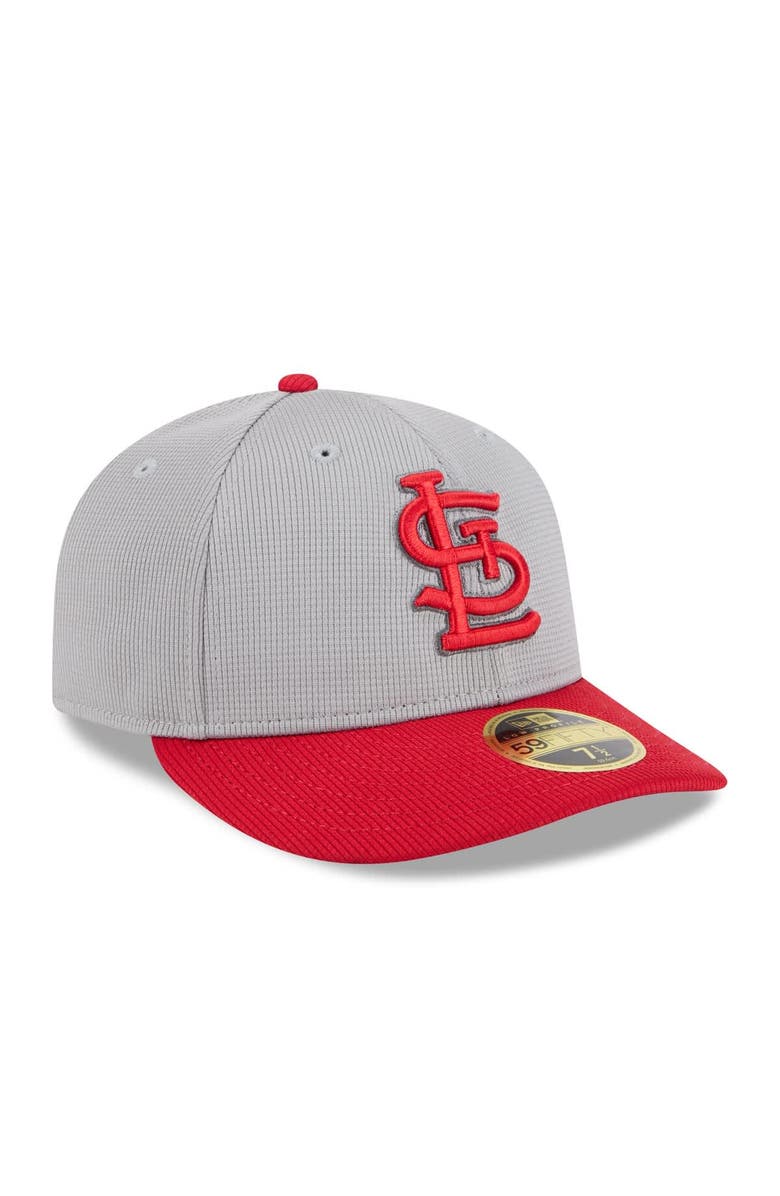 New Era Men's New Era  Gray/Red St. Louis Cardinals 2025 Batting Practice Low Profile 59FIFTY Fitted Hat, Alternate, color, 