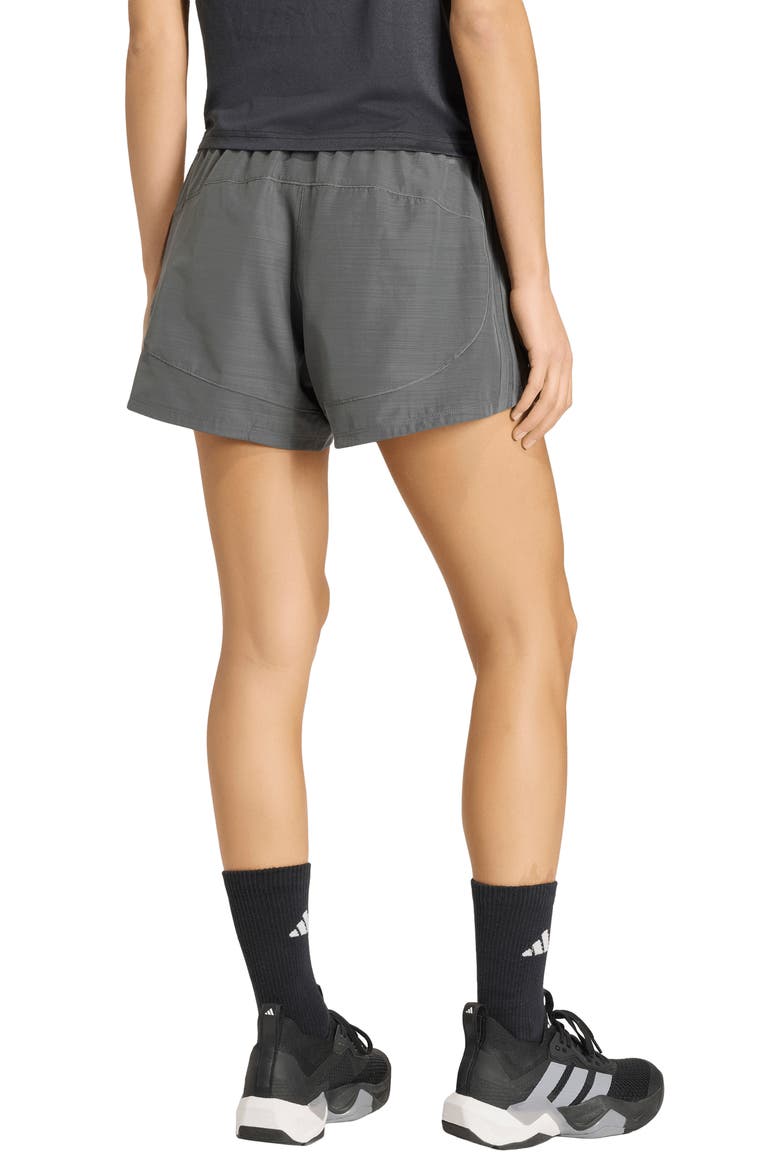 Pacer Workout Woven High Waist Shorts, Alternate, color, DARK GREY HEATHER