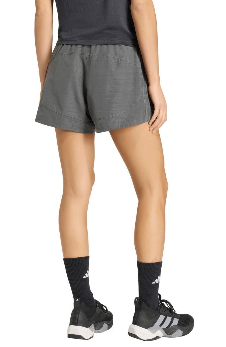adidas Pacer Workout Woven High Waist Shorts, Alternate, color, Dark Grey Heather