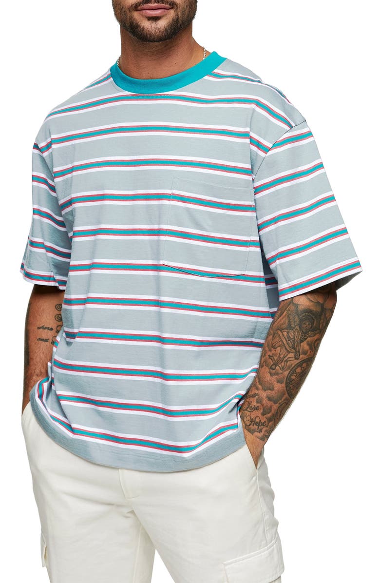 Topman Multistripe Pocket T-Shirt, Main, color,