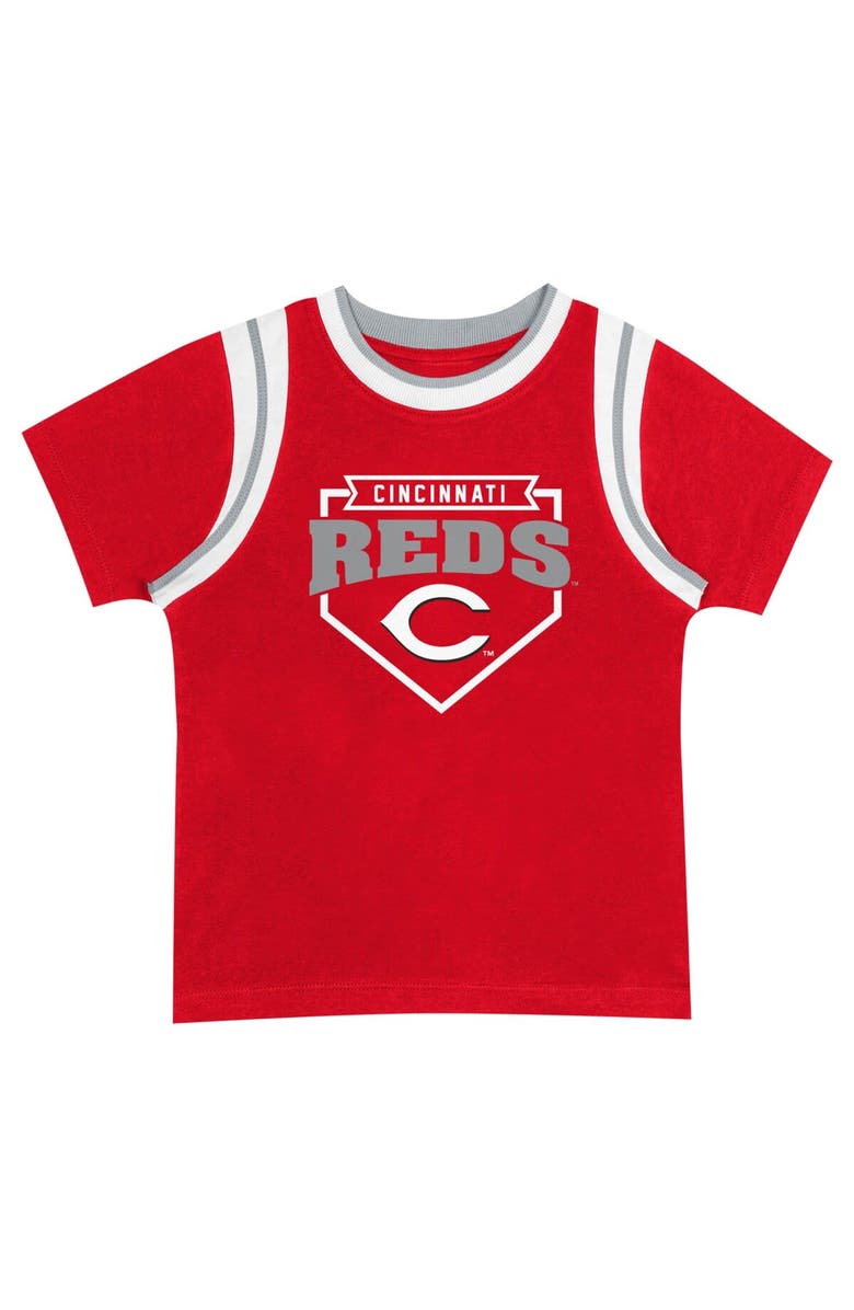 Outerstuff Infant Fanatics Red/Gray Cincinnati Reds Bases Loaded T-Shirt & Shorts Set, Alternate, color, 