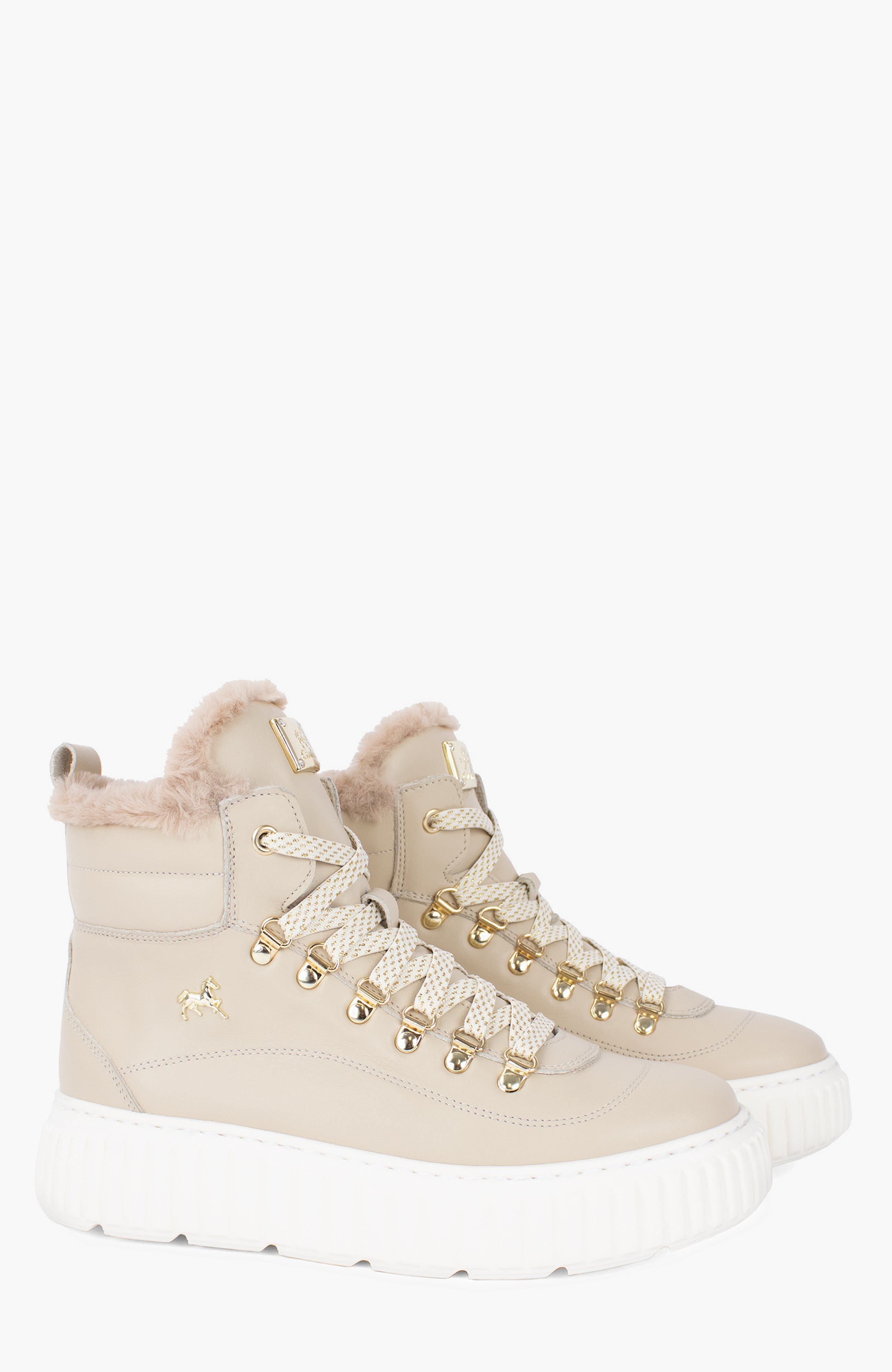Artic Platform Leather Sneakers, Alternate, color, Beige