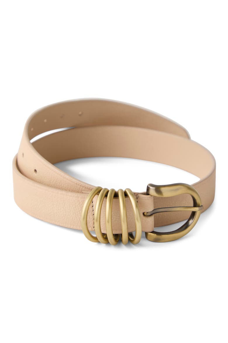 Rori Leather Belt, Main, color, CREAM