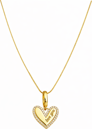DLORIA Marina "Love You" Pavé Heart Necklace