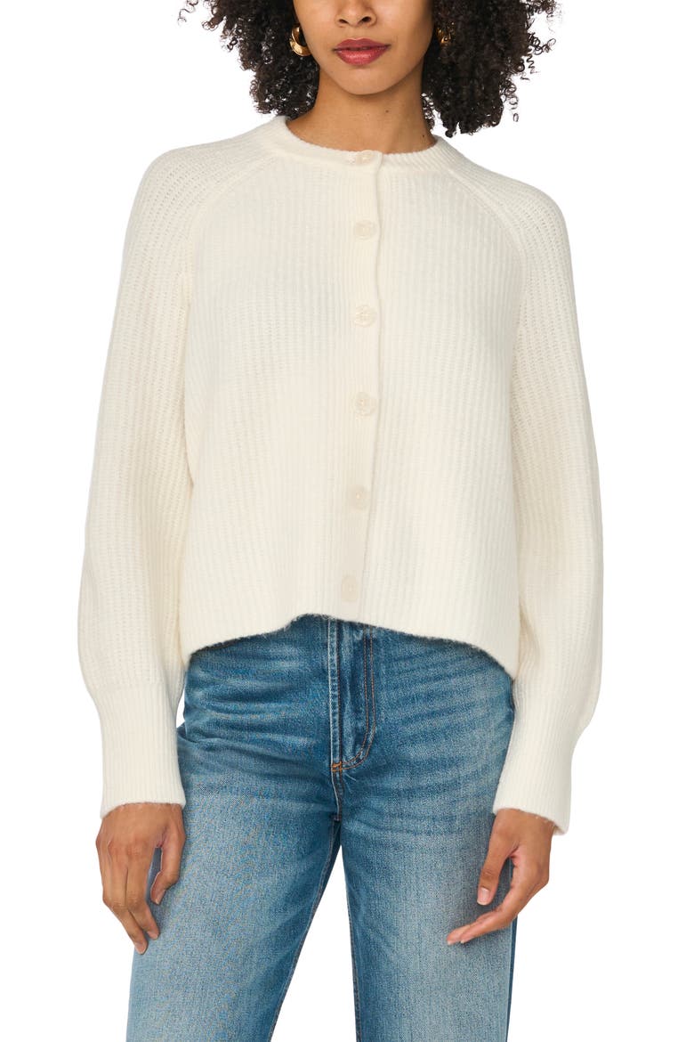 Crewneck Cardigan, Main, color, ANTIQUE WHITE